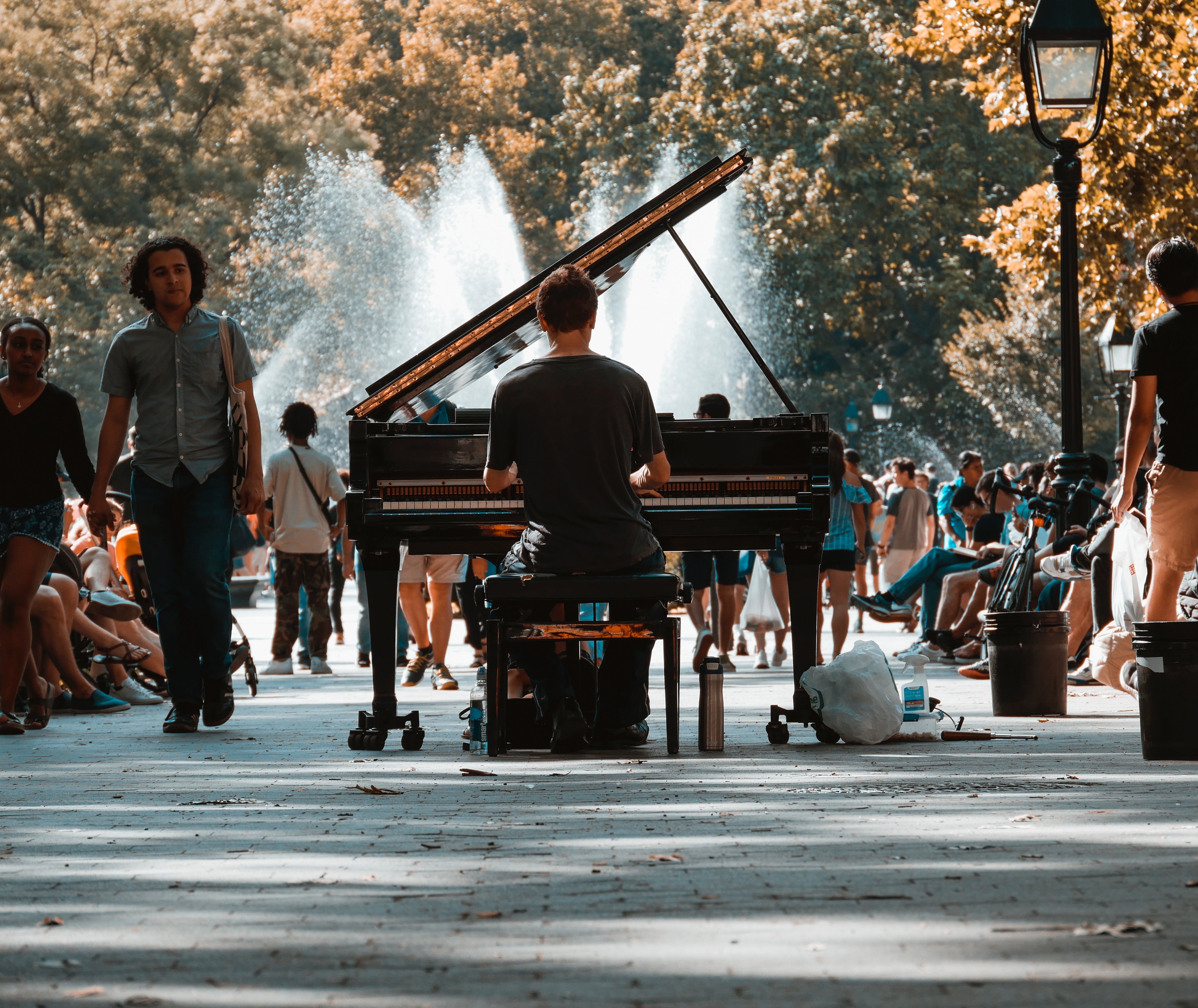 Performing in public park